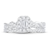 Thumbnail Image 2 of Diamond Bridal Set 1 ct tw Emerald/Round-cut 14K White Gold