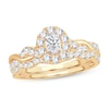 Thumbnail Image 0 of Diamond Bridal Set 1 ct tw Oval/Round-cut 14K Yellow Gold