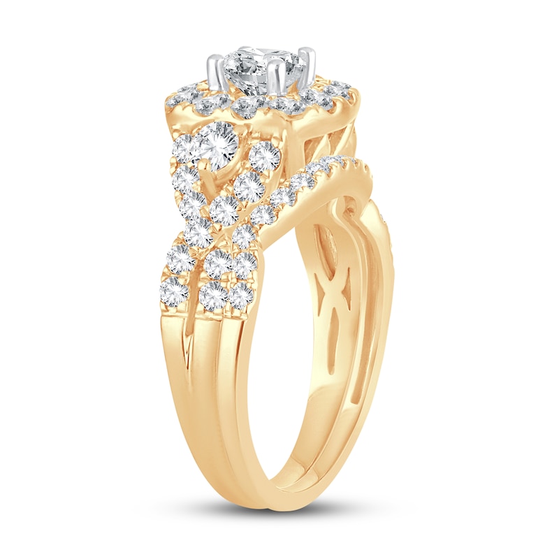 Main Image 2 of Diamond Bridal Set 2 ct tw Round-cut 14K Yellow Gold