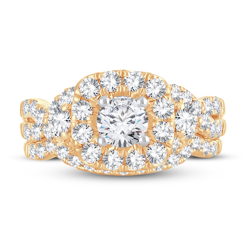 Main Image 3 of Diamond Bridal Set 2 ct tw Round-cut 14K Yellow Gold