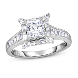 Diamond Engagement Ring 1-7/8 ct tw Baguette/Princess 14K White Gold