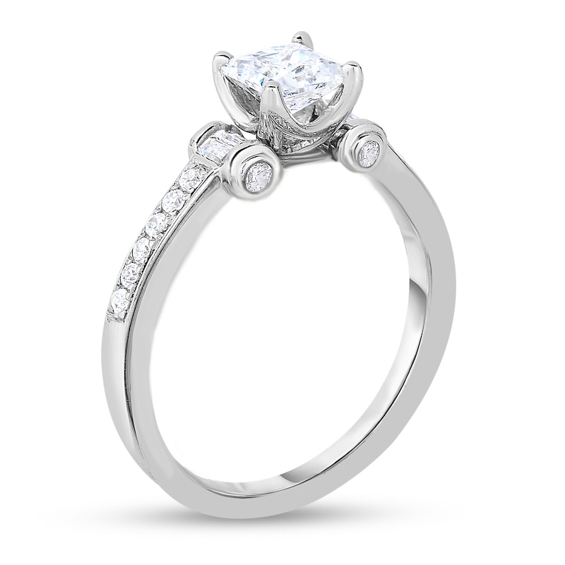 Main Image 2 of Diamond Engagement Ring 1-1/4 ct tw Princess/Round 14K White Gold