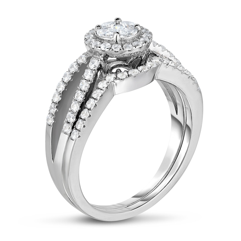 Main Image 2 of Diamond Bridal Set 7/8 ct tw Round 14K White Gold