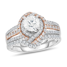 Diamond Bridal Set 1-1/2 ct tw Round 14K Two-Tone Gold