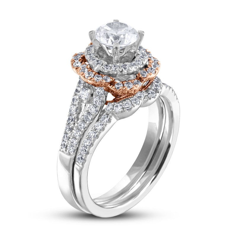 Main Image 2 of Diamond Bridal Set 7/8 ct tw Round 14K Two-Tone Gold