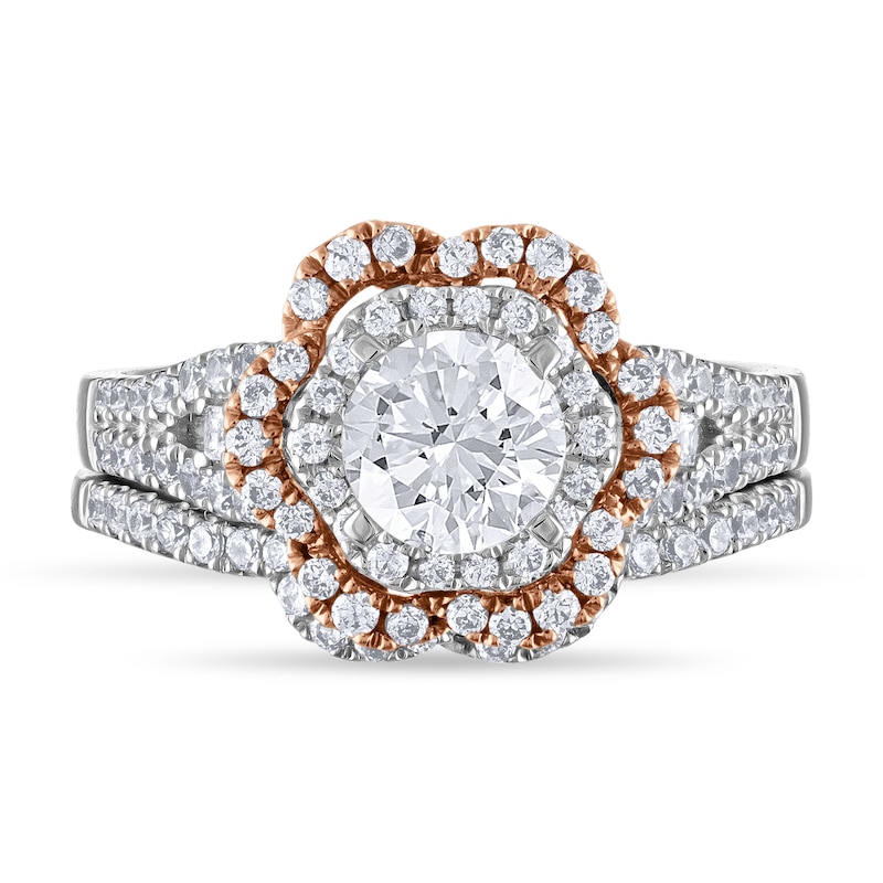 Main Image 3 of Diamond Bridal Set 7/8 ct tw Round 14K Two-Tone Gold