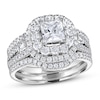 Thumbnail Image 0 of Diamond Bridal Set 1-7/8 ct tw Princess/Baguette Round 14K White Gold