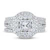 Thumbnail Image 2 of Diamond Bridal Set 1-7/8 ct tw Princess/Baguette Round 14K White Gold