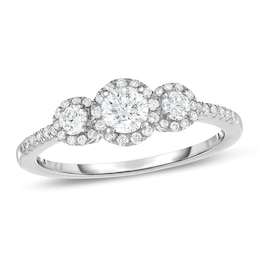 Diamond Engagement Ring 5/8 ct tw Round 14K White Gold