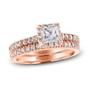 Thumbnail Image 1 of Diamond Bridal Set 1-5/8 ct tw Princess/Round 14K Rose Gold