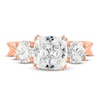 Thumbnail Image 2 of Diamond 3-Stone Ring 3 ct tw Cushion/Round 14K Rose Gold