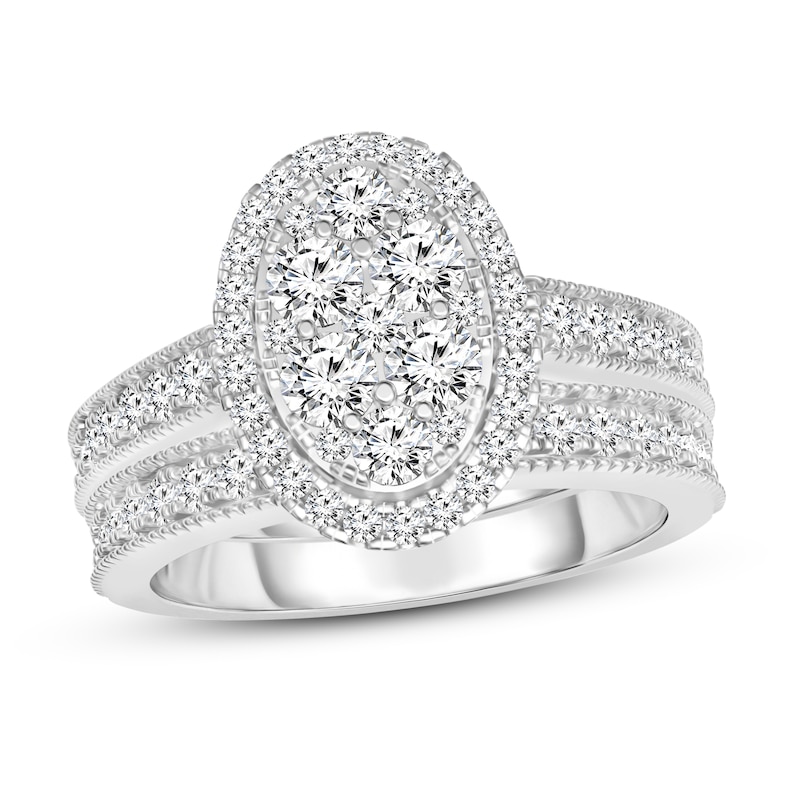 Main Image 1 of Diamond Bridal Set 1 ct tw Round 14K White Gold