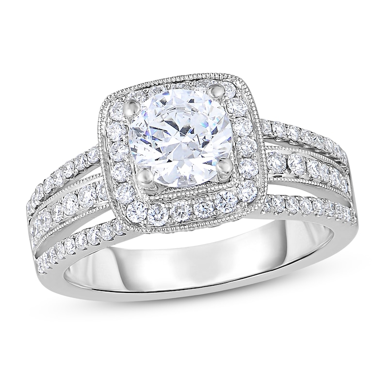 Main Image 1 of Diamond Engagement Ring 1-5/8 ct tw Round 14K White Gold