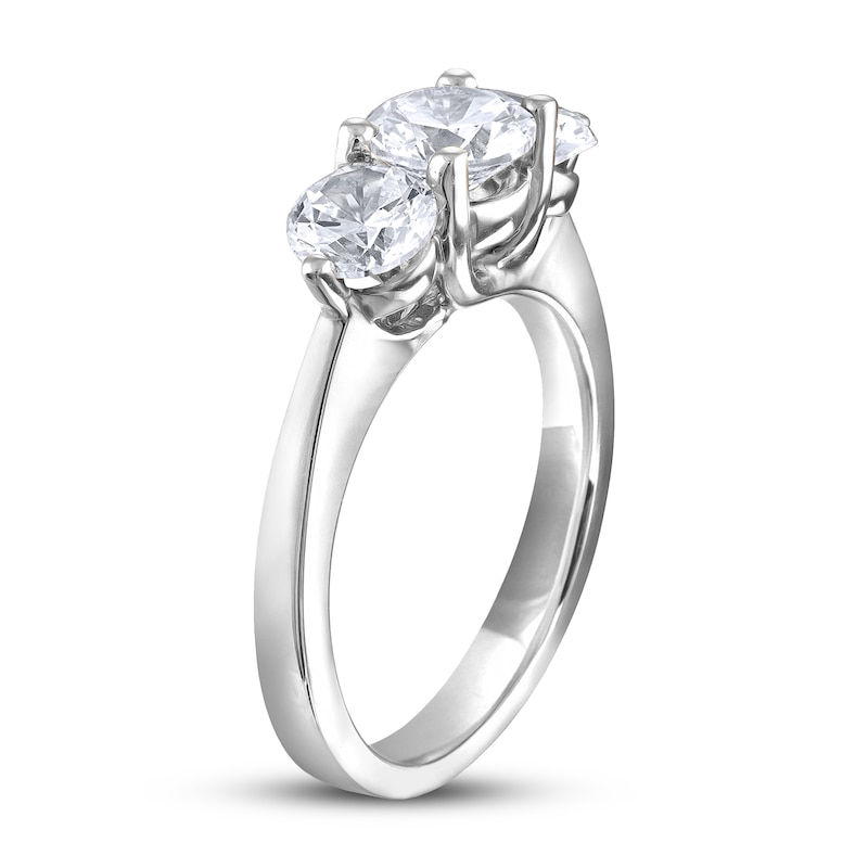 Main Image 2 of Diamond 3-Stone Ring 2 ct tw Round 14K White Gold