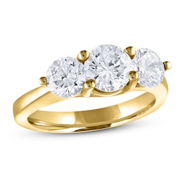 Diamond 3-Stone Ring 2 ct tw Round 14K Yellow Gold