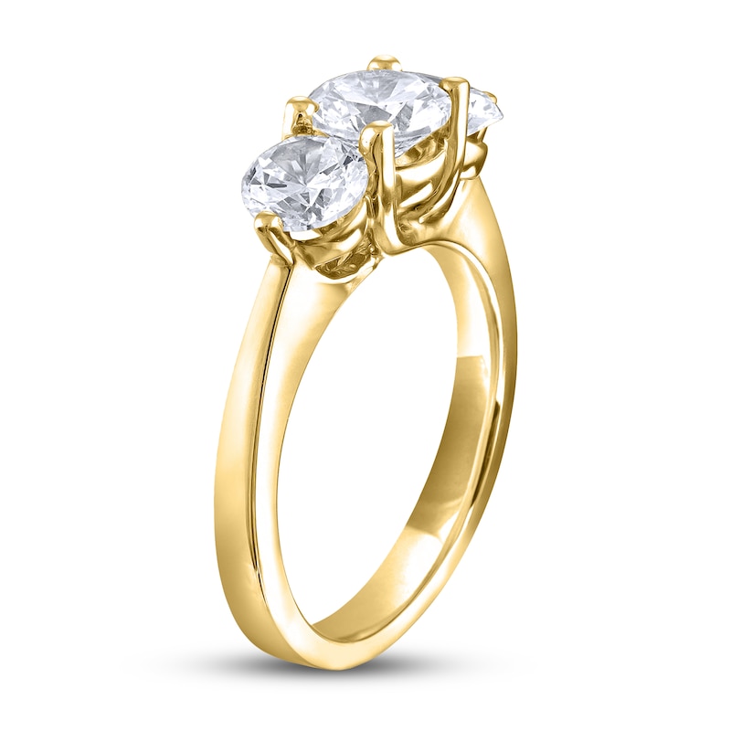 Main Image 2 of Diamond 3-Stone Ring 2 ct tw Round 14K Yellow Gold