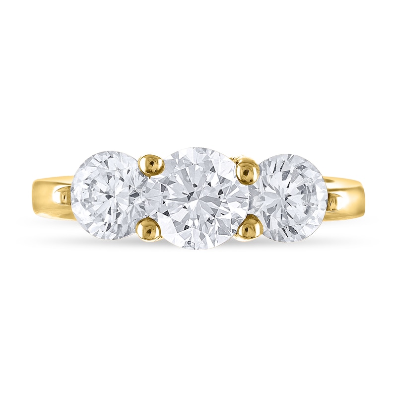 Main Image 3 of Diamond 3-Stone Ring 2 ct tw Round 14K Yellow Gold