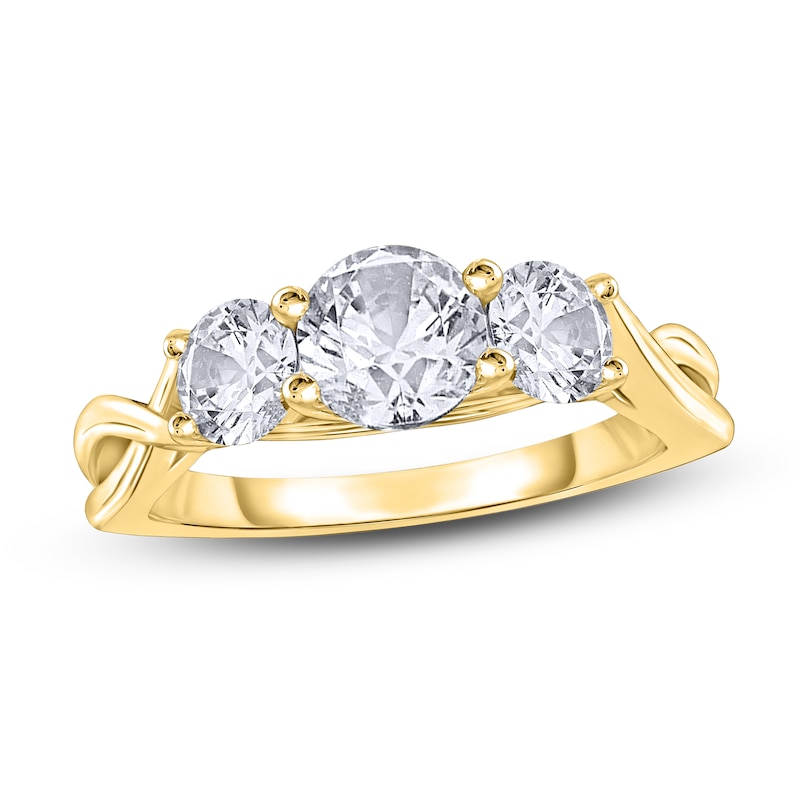 Main Image 1 of Diamond 3-Stone Ring 1 ct tw Round 14K Yellow Gold