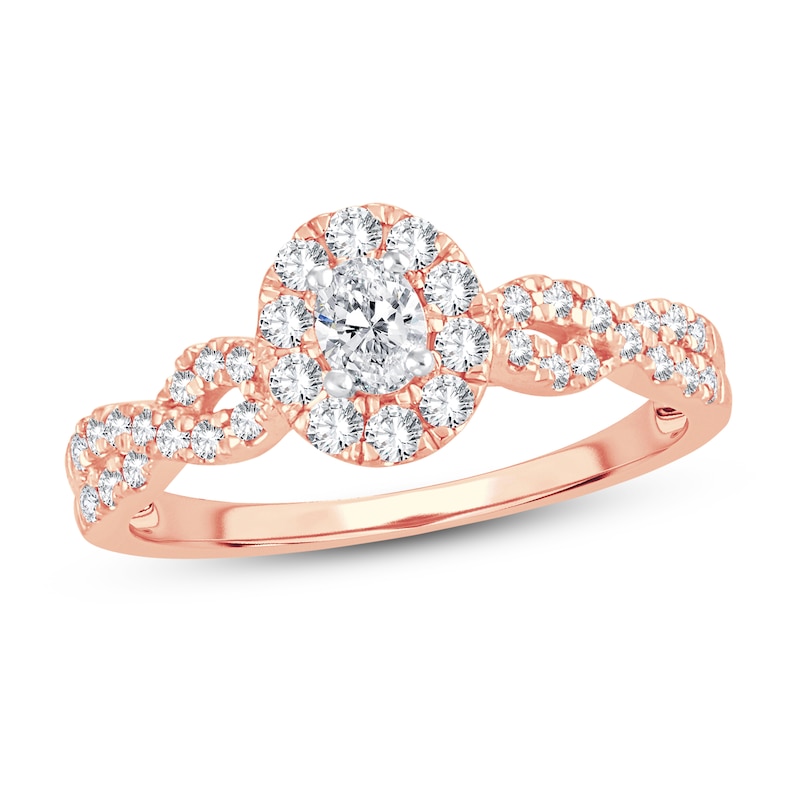 Main Image 1 of Diamond Ring 1/2 ct tw Oval 14K Rose Gold