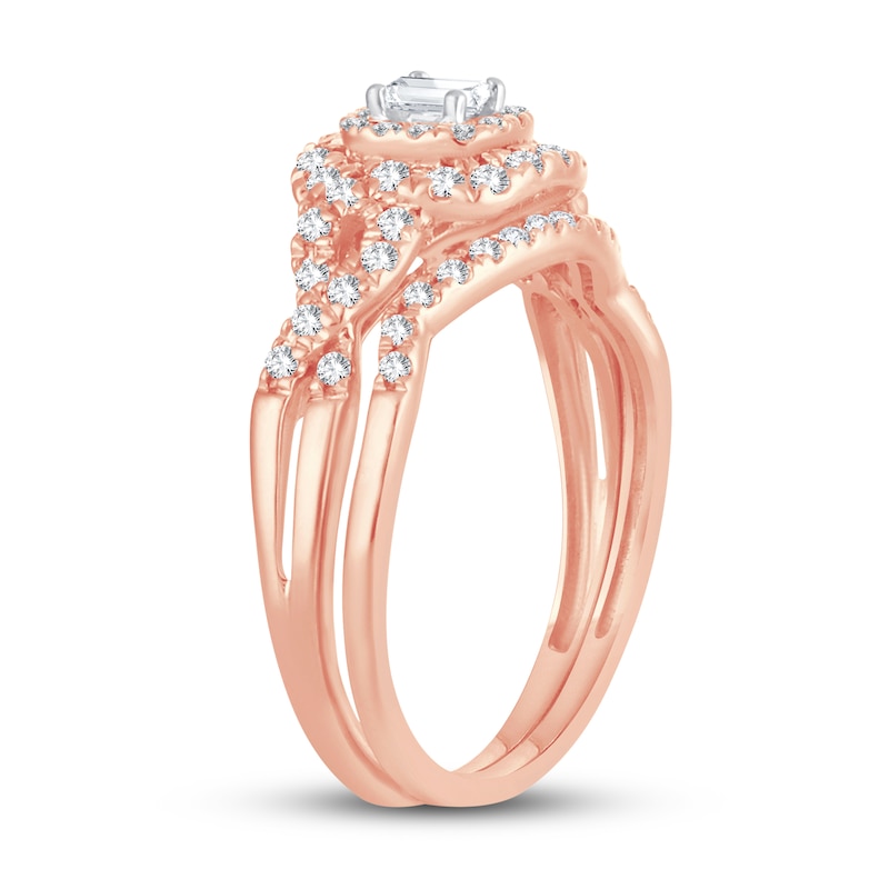Diamond Ring 1/2 ct tw Princess 14K Rose Gold