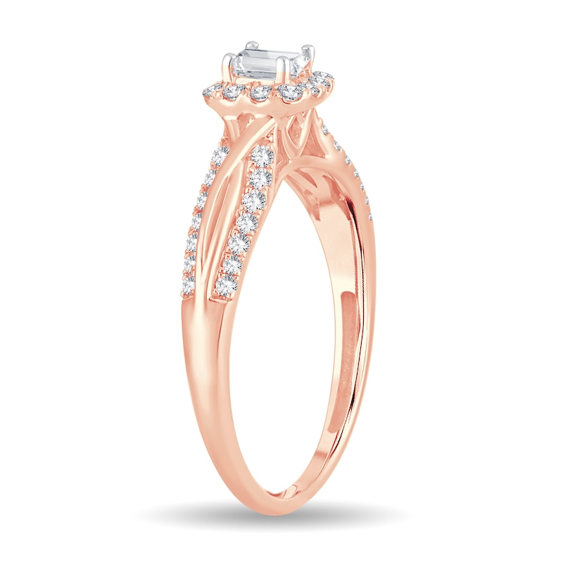 Main Image 2 of Diamond Ring 1/2 ct tw Princess 14K Rose Gold