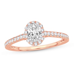 Diamond Ring 7/8 ct tw Oval 14K Rose Gold