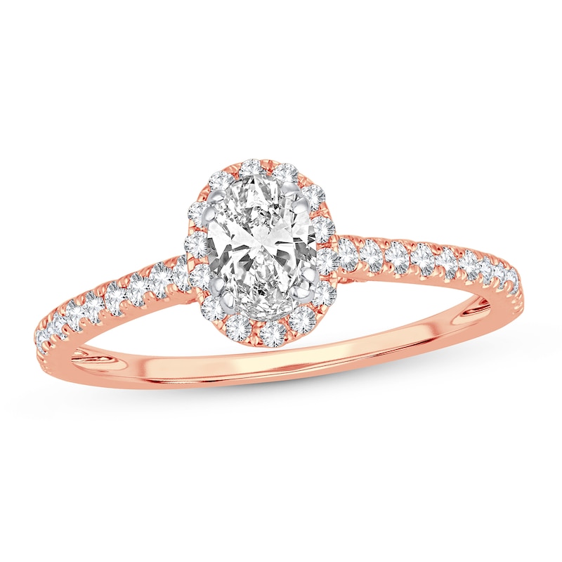 Main Image 1 of Diamond Ring 7/8 ct tw Oval 14K Rose Gold