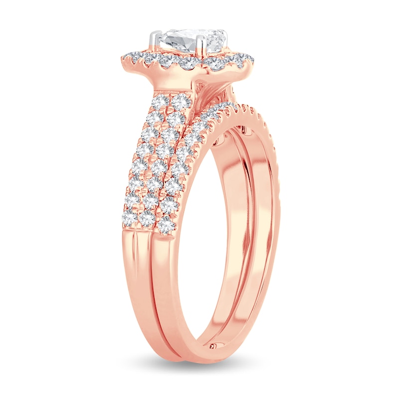 Diamond Bridal Set 1 ct tw Pear-shaped 14K Rose Gold