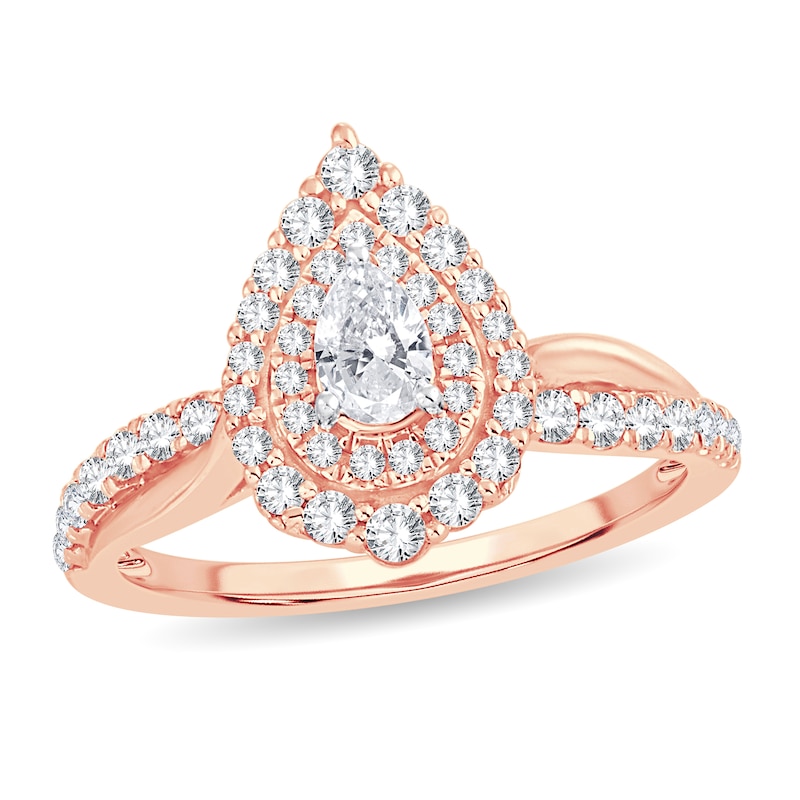 Main Image 1 of Diamond Ring 3/4 ct tw Pear-shaped 14K Rose Gold