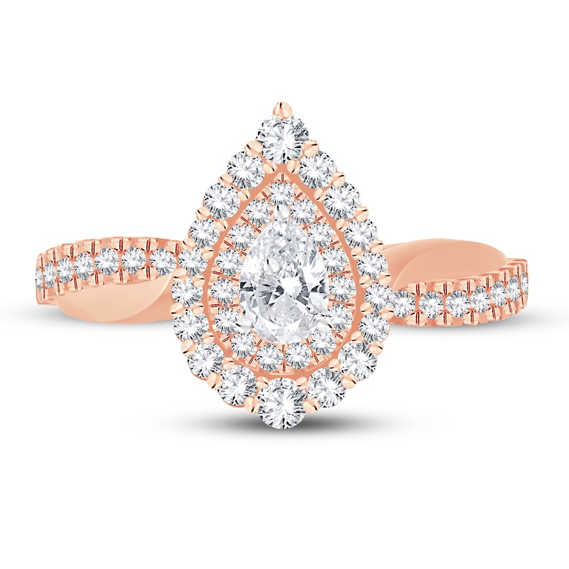 Main Image 3 of Diamond Ring 3/4 ct tw Pear-shaped 14K Rose Gold