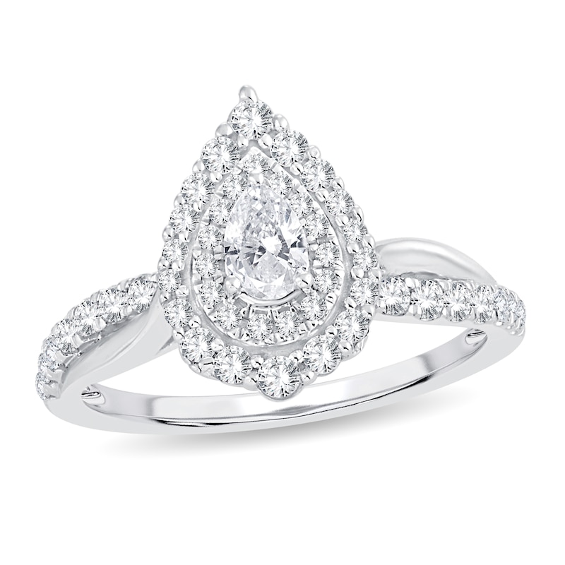 Diamond Ring 3/4 ct tw Pear-shaped 14K White Gold | Jared