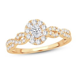 Diamond Ring 1/2 ct tw Oval 14K Yellow Gold