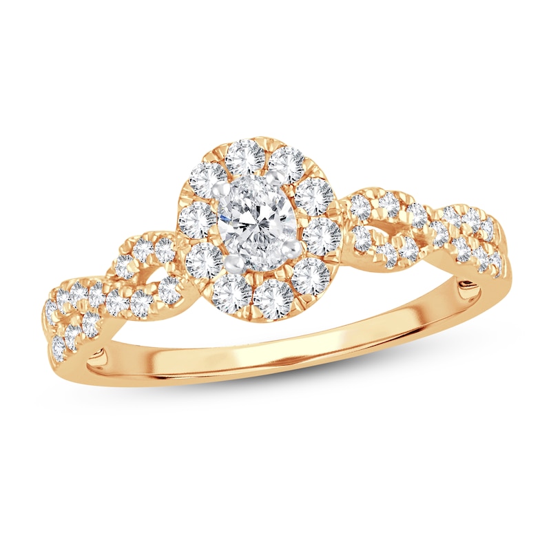 Main Image 1 of Diamond Ring 1/2 ct tw Oval 14K Yellow Gold