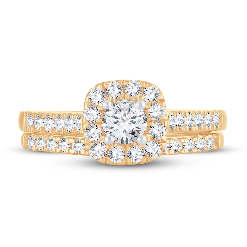 Diamond Bridal Set 1 ct tw Round 14K Yellow Gold