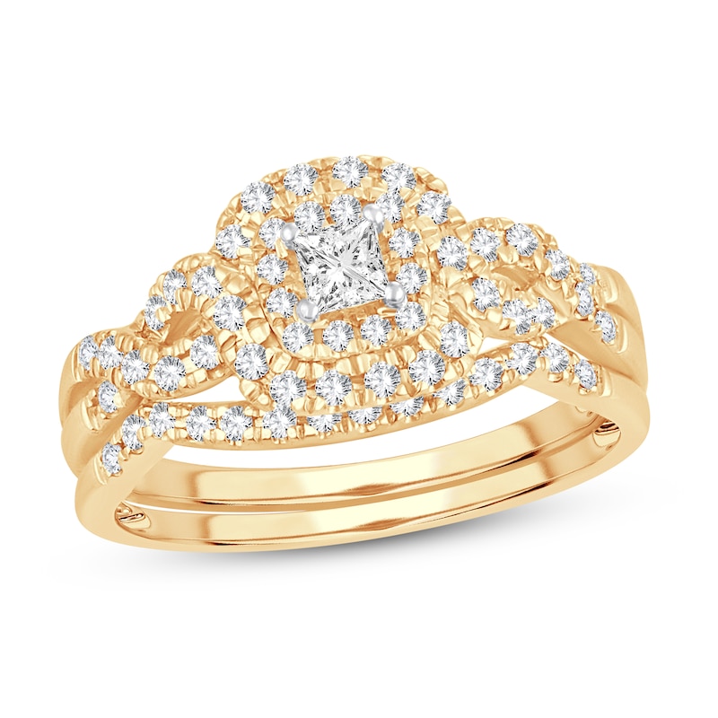 Main Image 1 of Diamond Ring 1/2 ct tw Princess 14K Yellow Gold