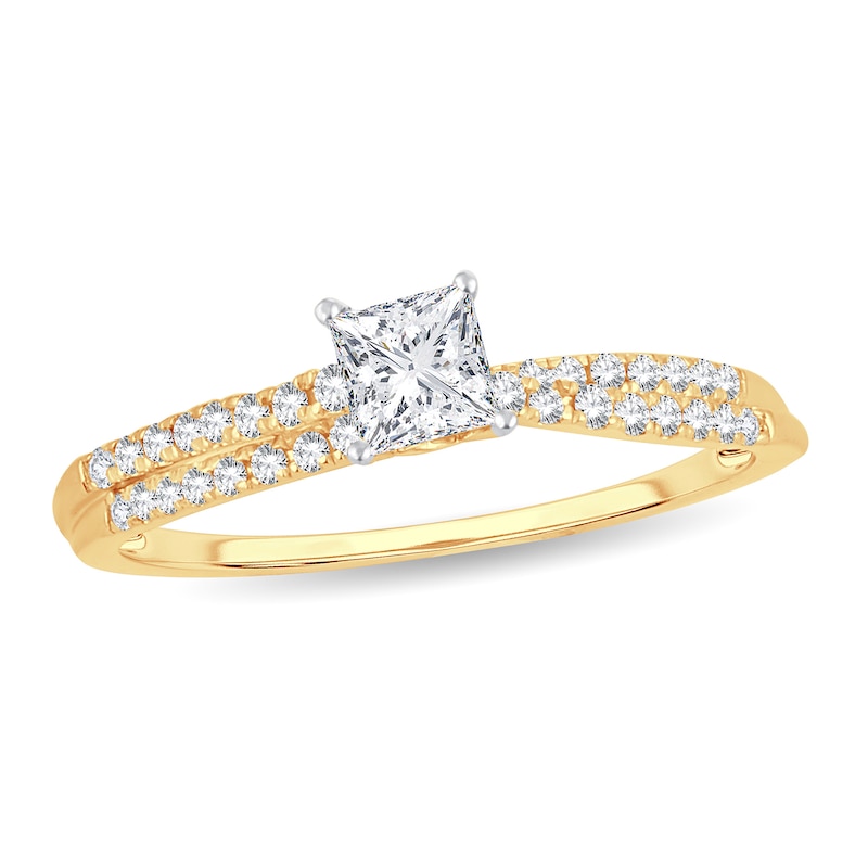 Diamond Ring 1/2 ct tw Princess 14K Yellow Gold
