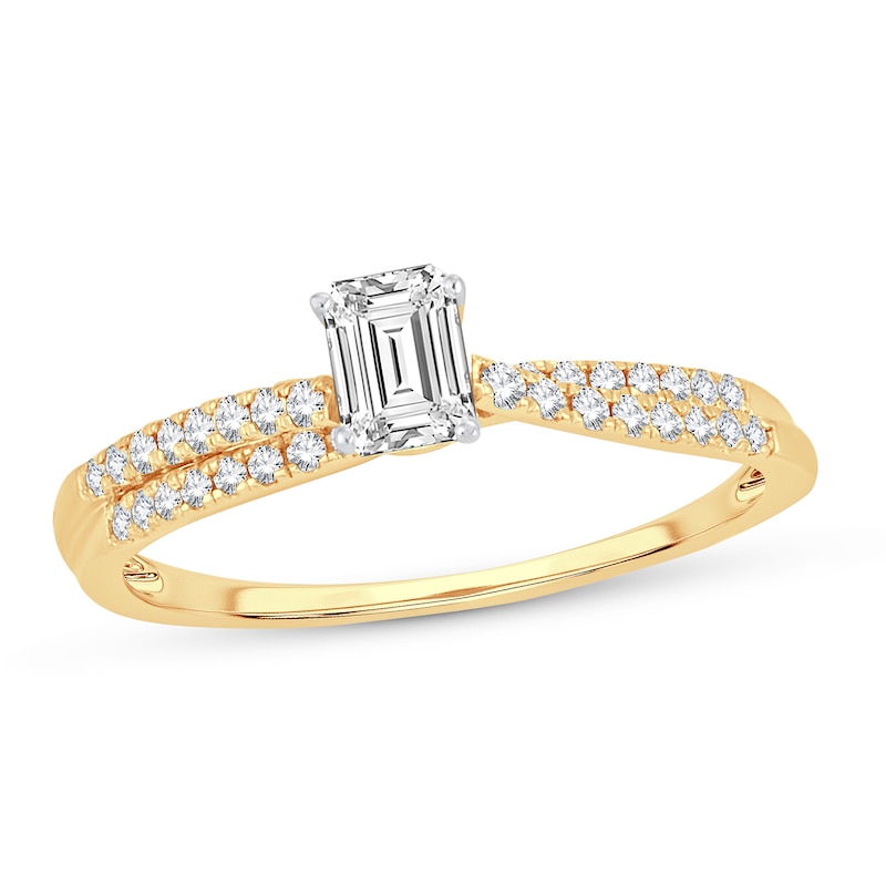 Main Image 1 of Diamond Ring 1/2 ct tw Emerald-cut 14K Yellow Gold