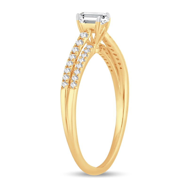 Main Image 2 of Diamond Ring 1/2 ct tw Emerald-cut 14K Yellow Gold