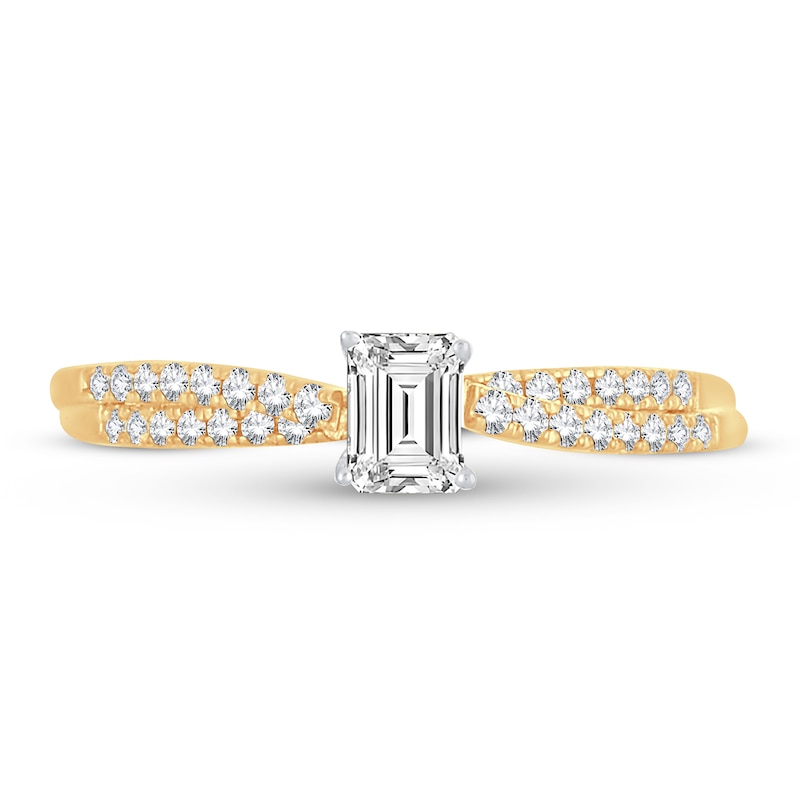 Main Image 3 of Diamond Ring 1/2 ct tw Emerald-cut 14K Yellow Gold