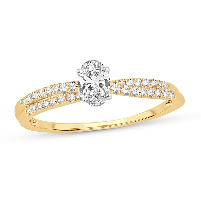 Main Image 1 of Diamond Ring 1/2 ct tw Oval 14K Yellow Gold