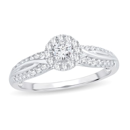 Diamond Engagement Ring 1/2 ct tw Round 14K White Gold