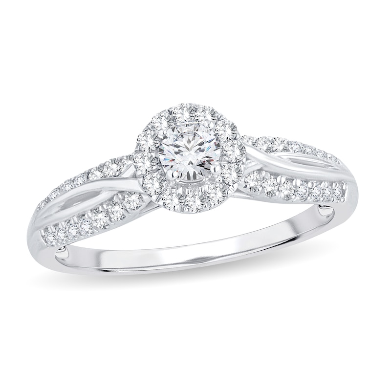 Main Image 1 of Diamond Engagement Ring 1/2 ct tw Round 14K White Gold