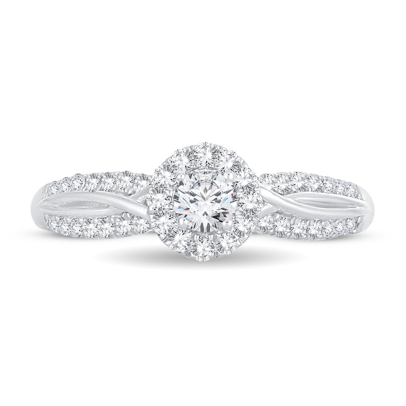 Main Image 3 of Diamond Engagement Ring 1/2 ct tw Round 14K White Gold