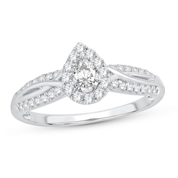 Diamond Engagement Ring 1/2 ct tw Pear-shaped 14K White Gold