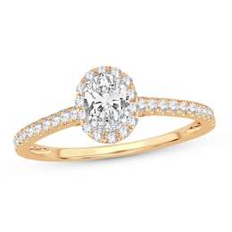 Diamond Ring 7/8 ct tw Oval 14K Yellow Gold