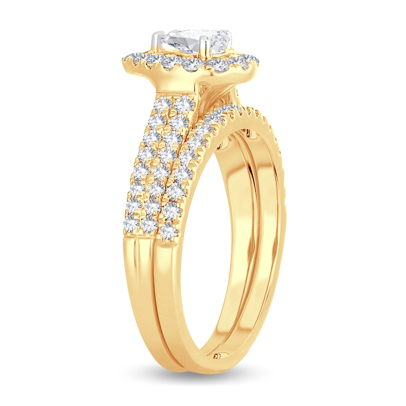 Diamond Bridal Set 1 ct tw Pear-shaped 14K Yellow Gold