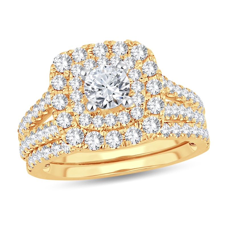 Main Image 1 of Diamond Bridal Set 2 ct tw Round 14K Yellow Gold