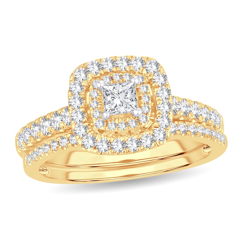 Main Image 1 of Diamond Bridal Set 1 ct tw Princess 14K Yellow Gold