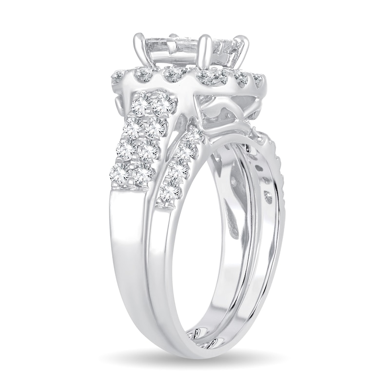 Main Image 2 of Diamond Bridal Set 2 ct tw Princess 14K White Gold