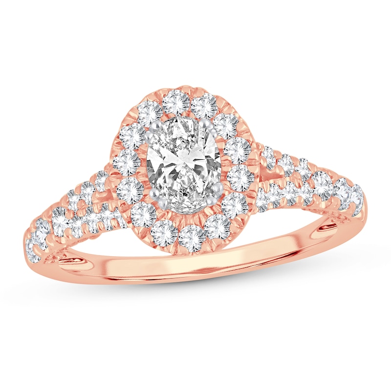 Main Image 1 of Diamond Ring 1-1/4 ct tw Oval 14K Rose Gold